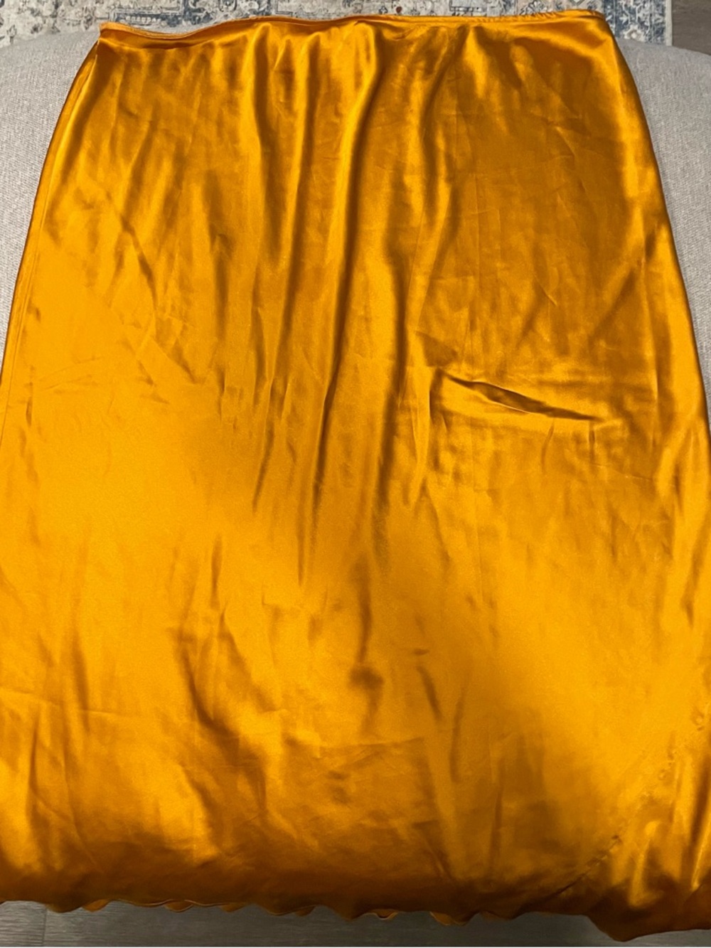 Silky Gold Satin Skirt